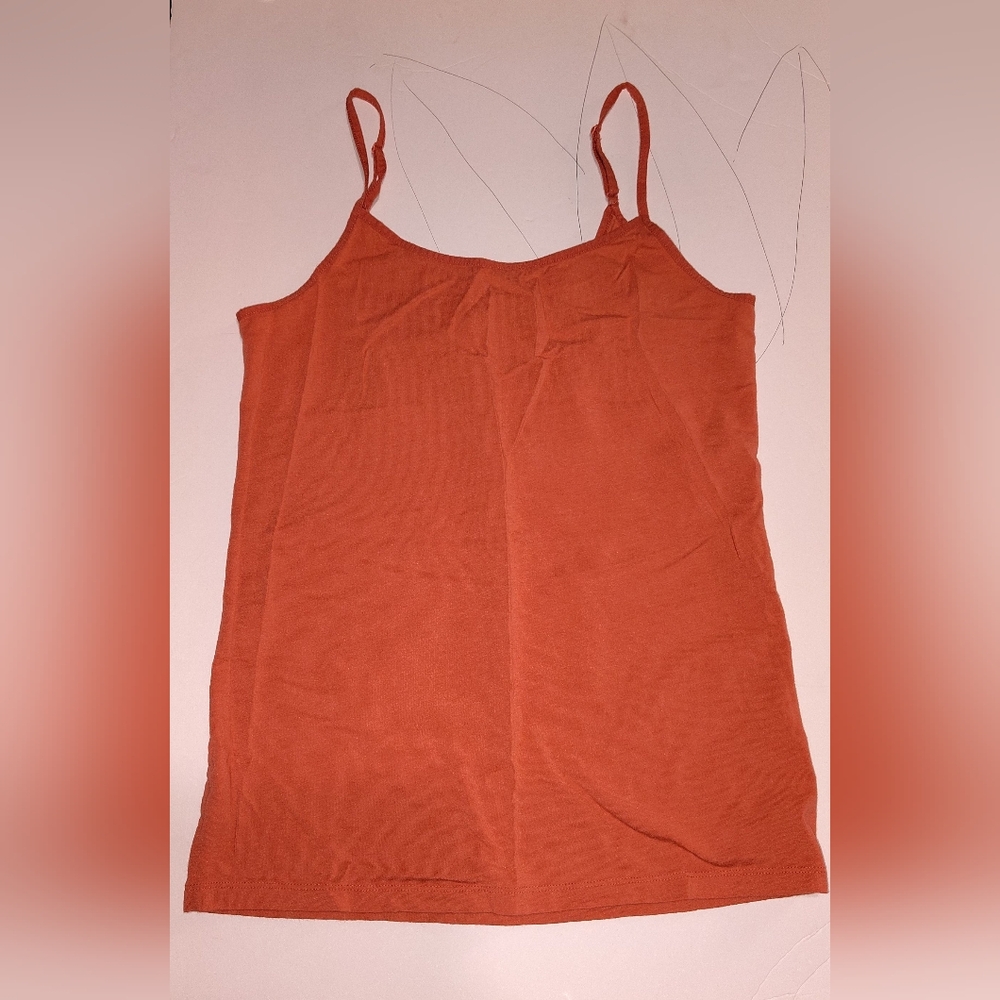 *(4 for $20) Women's Orange Spaghetti Strap Tank Top - Small